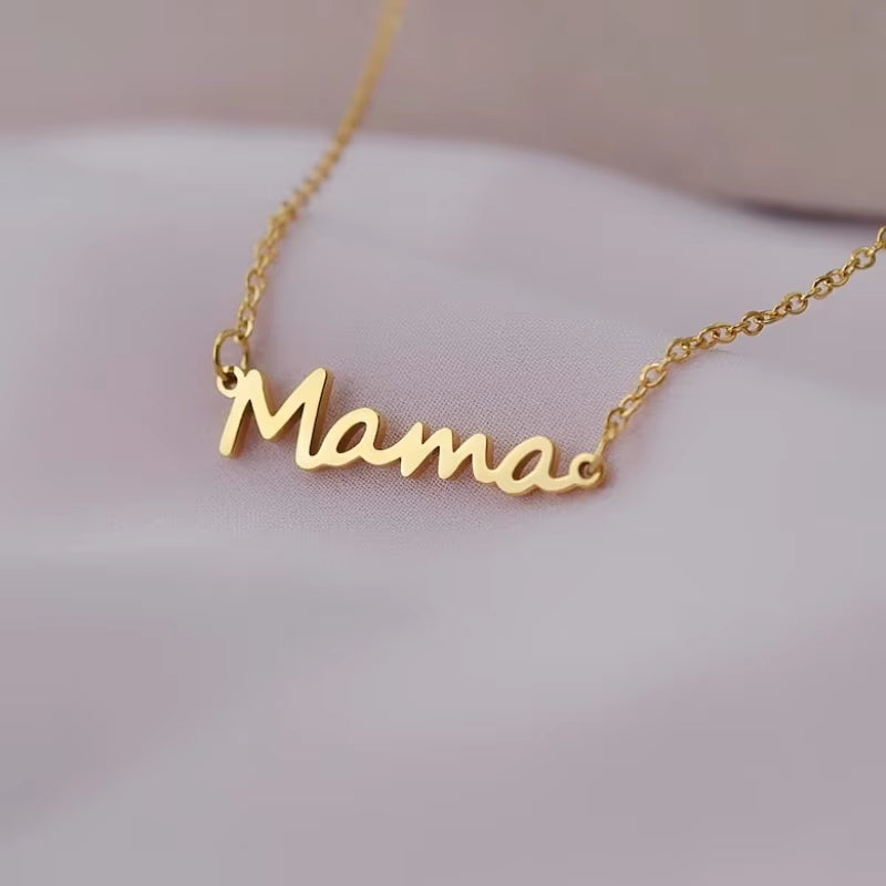 Stainless Steel Necklaces Mother'S Day Mama Letter Pendant Collar Chain Fashion Necklace for Woman Jewelry Party Mom Gifts