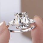 1-4 Carat Emerald Cut Moissanite Ring
