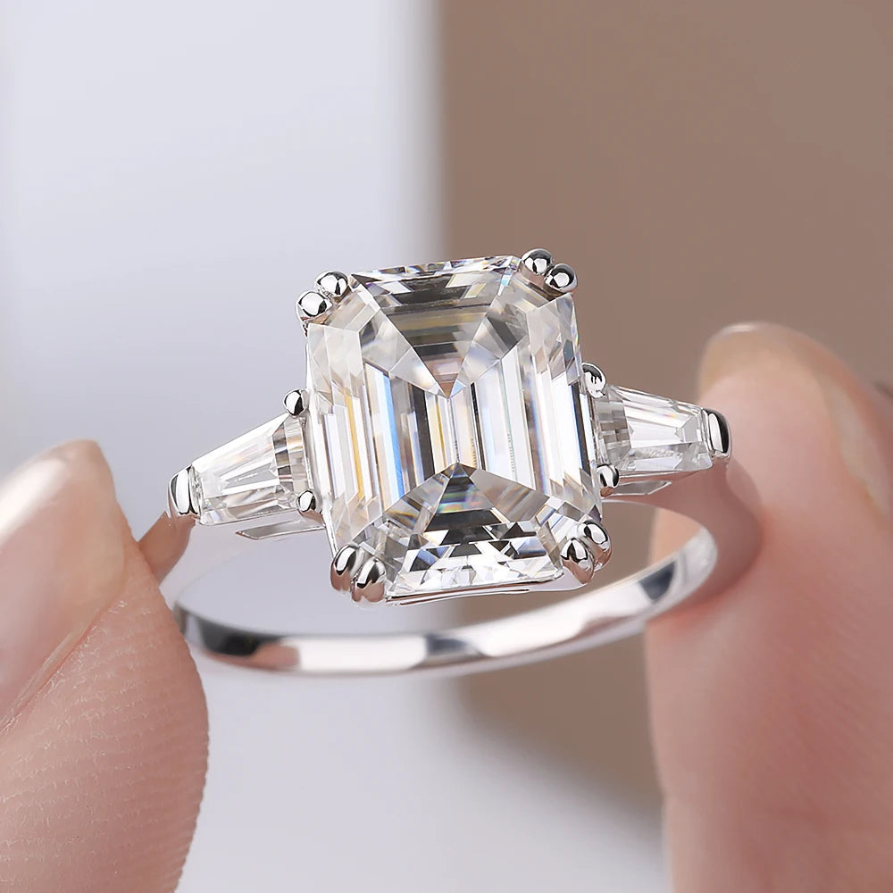 1-4 Carat Emerald Cut Moissanite Ring