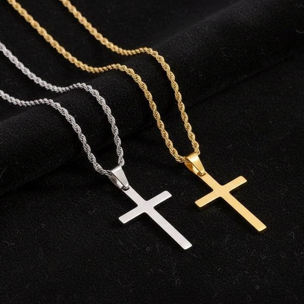 Men'S and Women'S New Cross Pendant Necklace, Minimalist Gold Jewelry, Men'S and Women'S Necklace