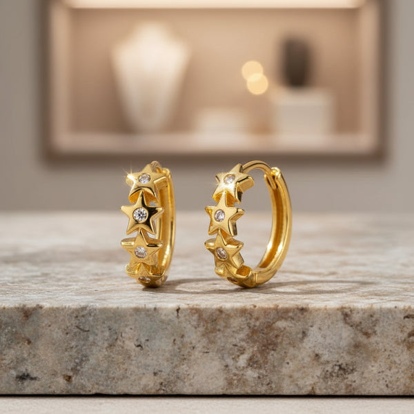 Trendy Mini Star Hoop Earrings
