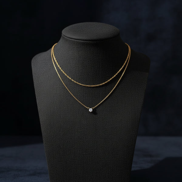 Diamond Necklaces for Women K Gold/Sterling Silver Choker Necklace Simple Gold Plated Jewelry Necklaces for Women Gifts