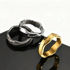 Simple Mobius Rings for Men Boys,Stainless Steel Finger Band Ring,Punk Vintage Endless Love Jewelry Gift