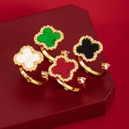 A Stylish and Exquisite Four Leaf Clover Open Ring Suitable for All Seasons, Suitable for Any Occasion