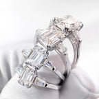 1-4 Carat Emerald Cut Moissanite Ring