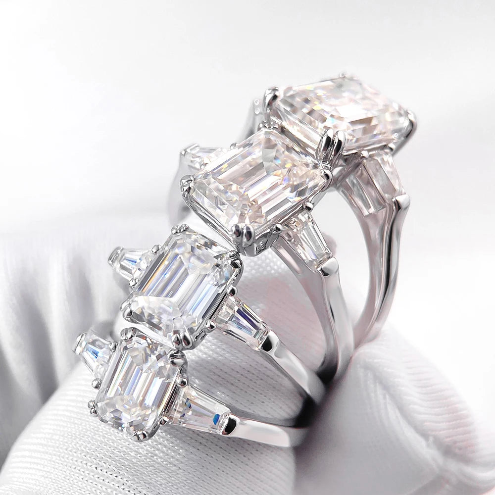 1-4 Carat Emerald Cut Moissanite Ring