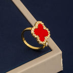 A Stylish and Exquisite Four Leaf Clover Open Ring Suitable for All Seasons, Suitable for Any Occasion