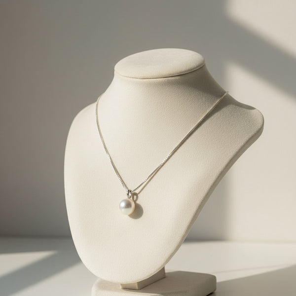 Simple Elegant round Imitation Pearl Pendant Necklace for Women Silver Color/Gold Color Daily Wear Wedding Trendy Jewelry