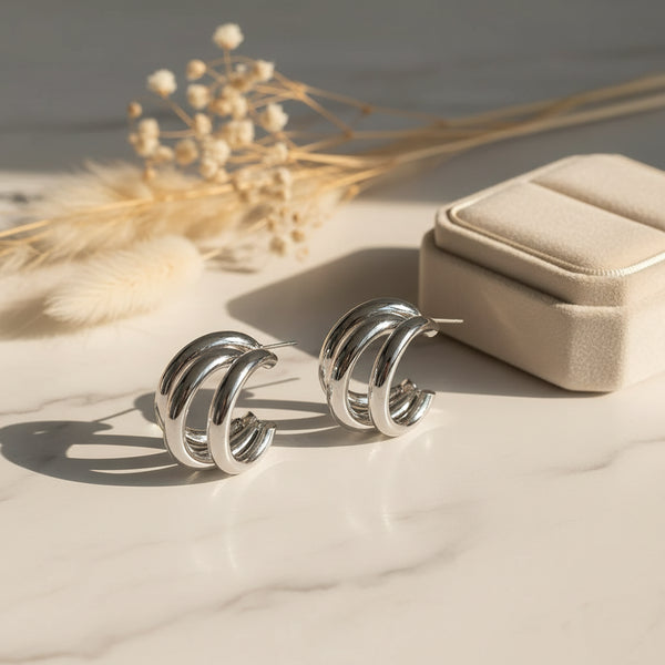 Elegant Gold Color Circled Hoop Earring for Woman Metal Elegant Vintage Geometric Statement Luxury Earrings Party Jewelry Gifts