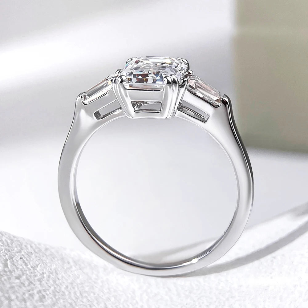 1-4 Carat Emerald Cut Moissanite Ring
