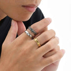 Simple Mobius Rings for Men Boys,Stainless Steel Finger Band Ring,Punk Vintage Endless Love Jewelry Gift