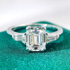 1-4 Carat Emerald Cut Moissanite Ring