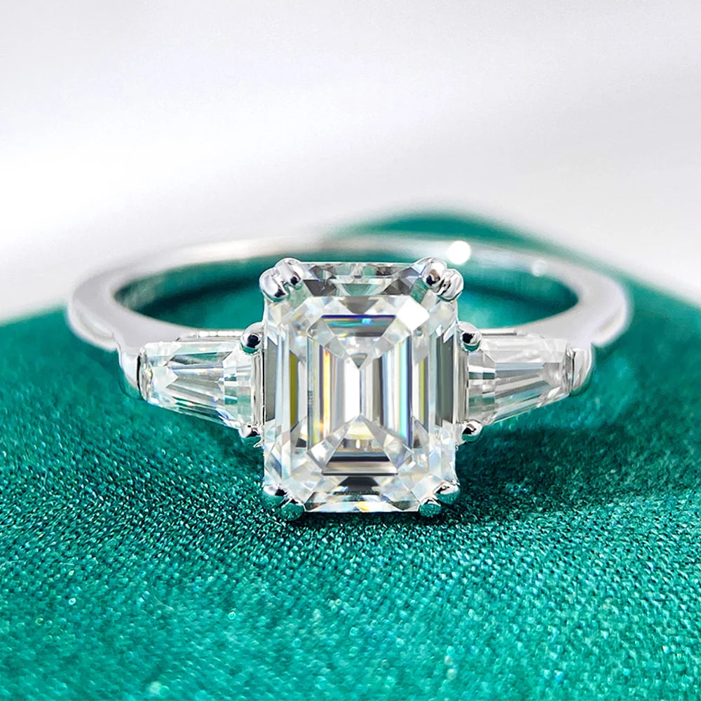 1-4 Carat Emerald Cut Moissanite Ring